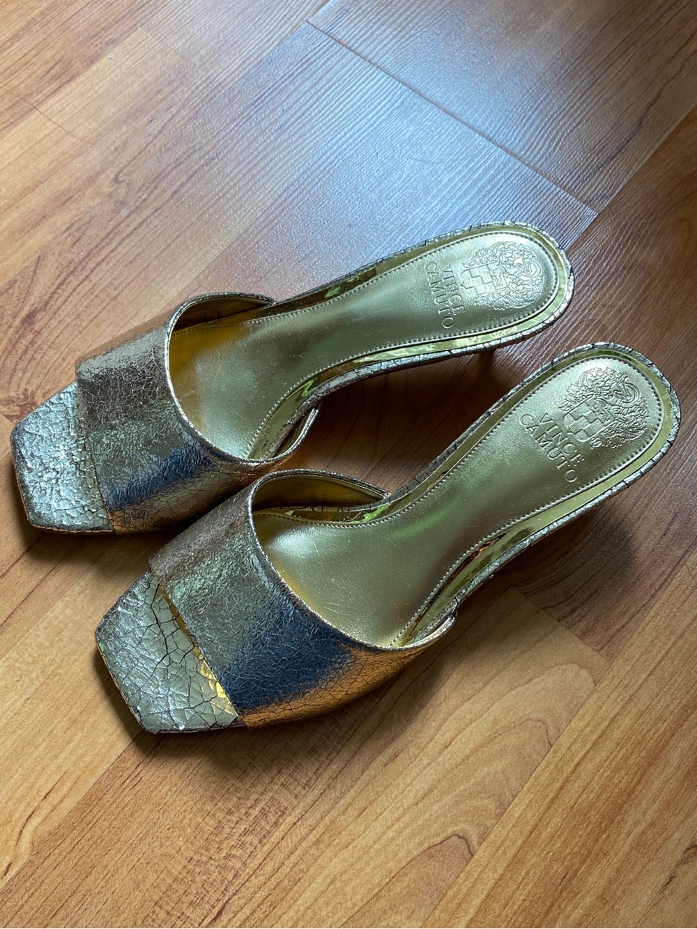 Vince Camuto Leather Kitten Mules